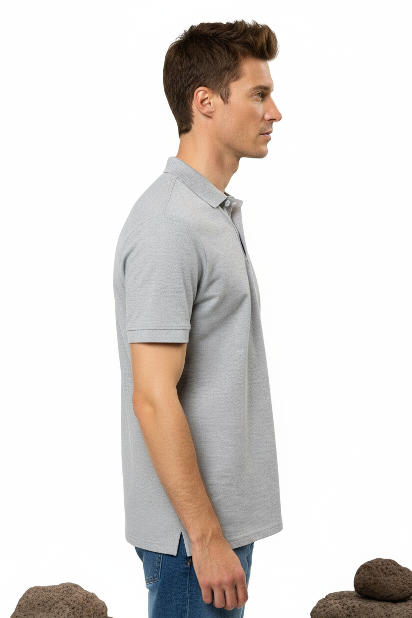104140Grey Melange Polos Vinson Hombre Vin Polo Mike Men