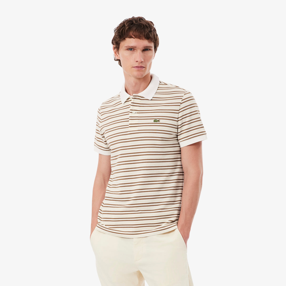 Polo Rayas Mini-Pique Regular Fit Beige (Cookie/Flour) PH0871 | Lacoste · imagen 2