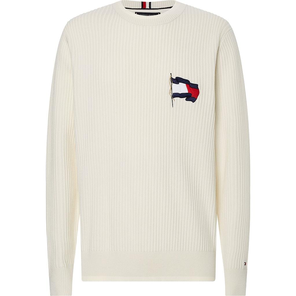 MW0MW16558YBI Jersey tommy wavy flag graphic rib sweater