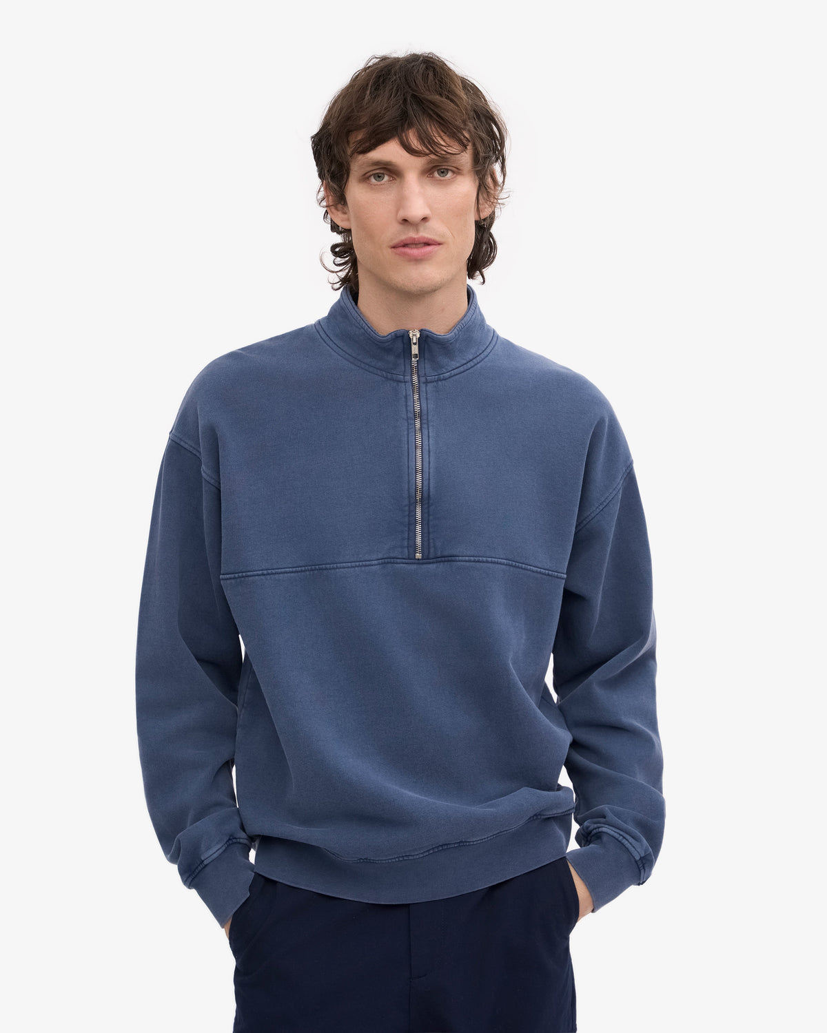 Jersey Quarter Zip Organico Azul Neptuno | Colorful Standard · imagen 2