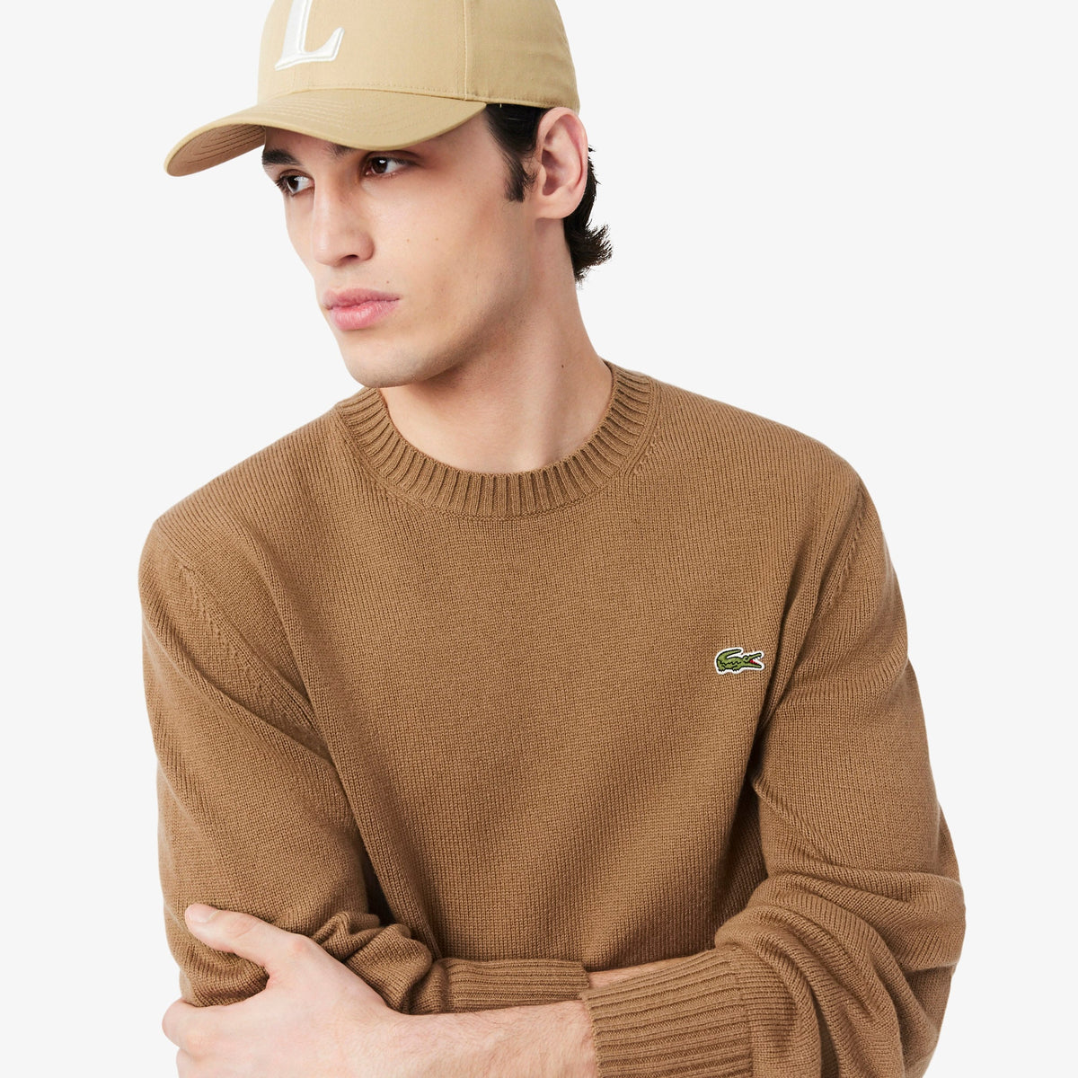 Jersey Lana Cardada Cuello Redondo Beige (Six Cookie) AH2916 | Lacoste · imagen 3