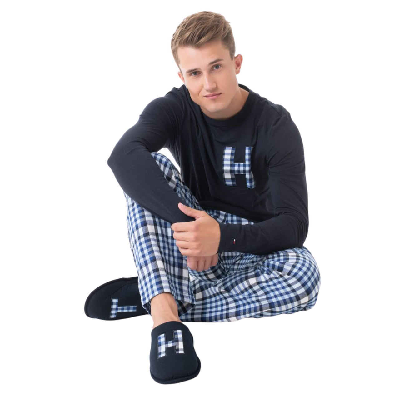 UM0UM026220Y1 Pijama + zapatillas de casa tommy ls pant flannel slipper set