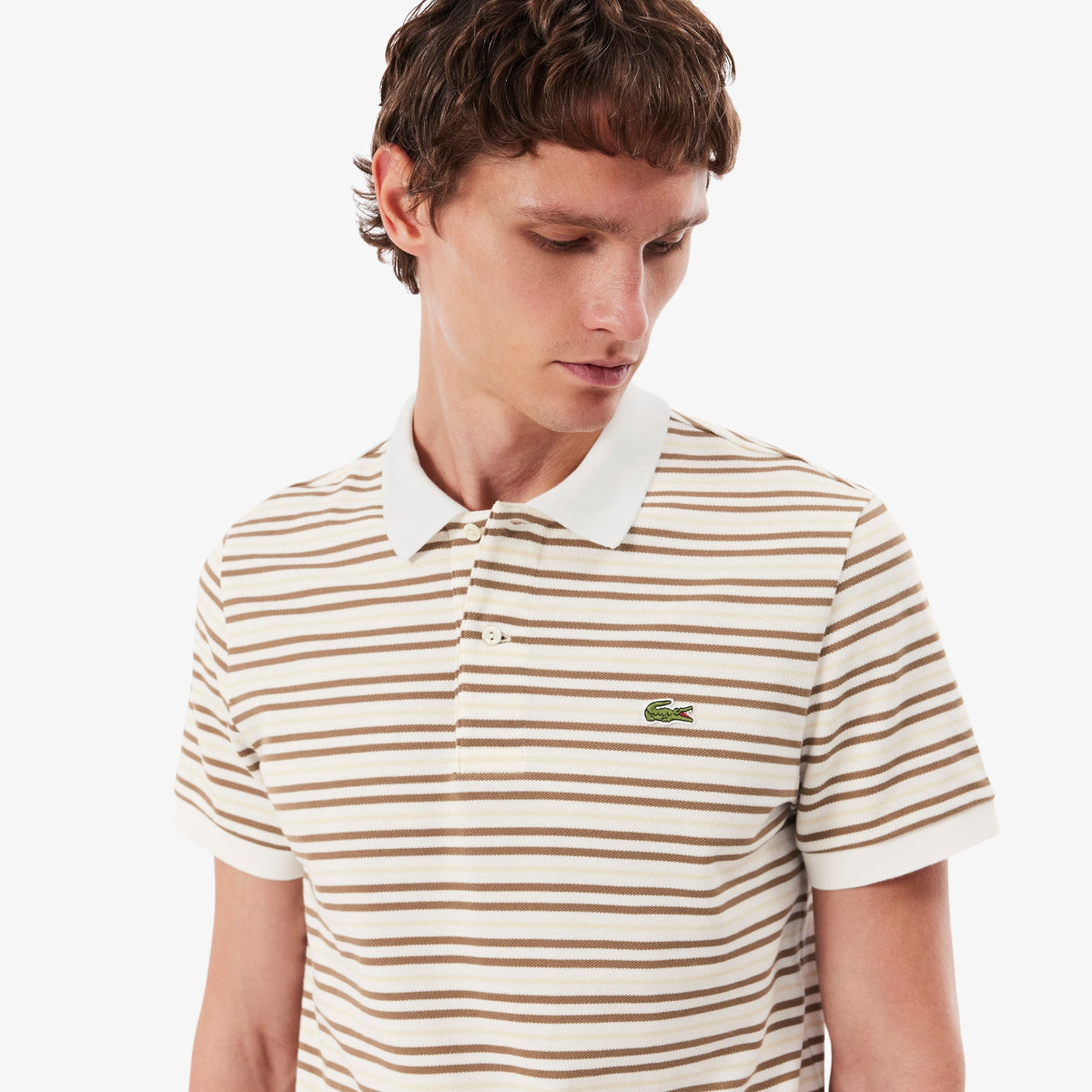 Polo Rayas Mini-Pique Regular Fit Beige (Cookie/Flour) PH0871 | Lacoste · imagen 3