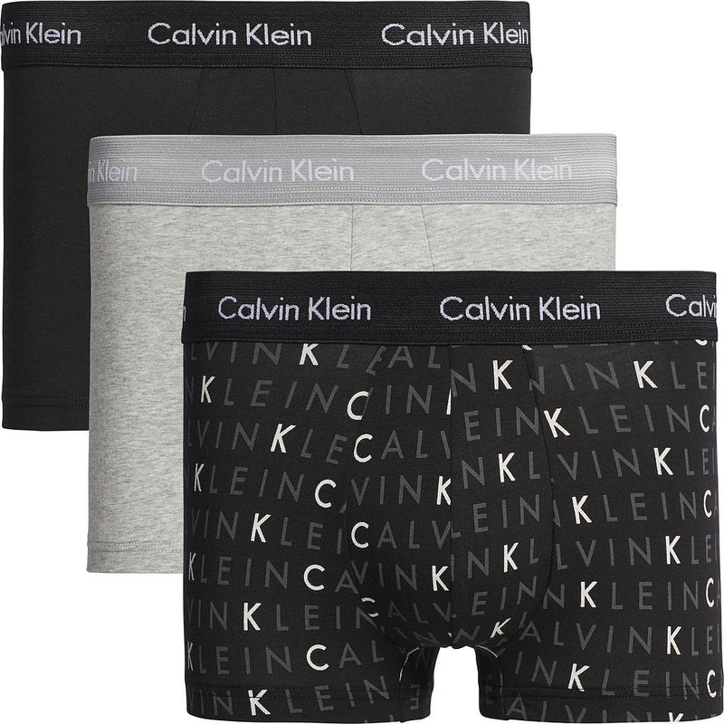 Calzoncillos Calvin Klein Hombre Low Rise Trunk 3Pk · Negro Gris