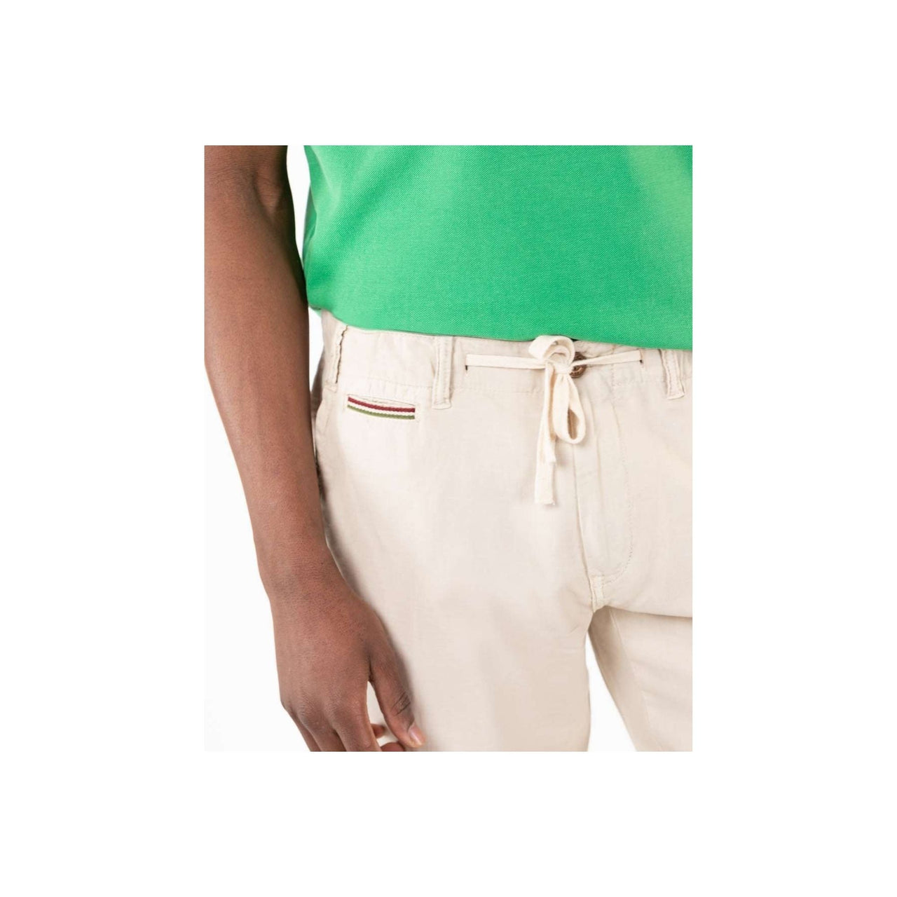 1020S220056 Pantalon el ganso pantalón judo lino cordones natural - Medina Menswear®