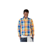 Thumbnail for 1050S220087 Camisa el ganso camisa tartán algodón/lino naranja - Medina Menswear®