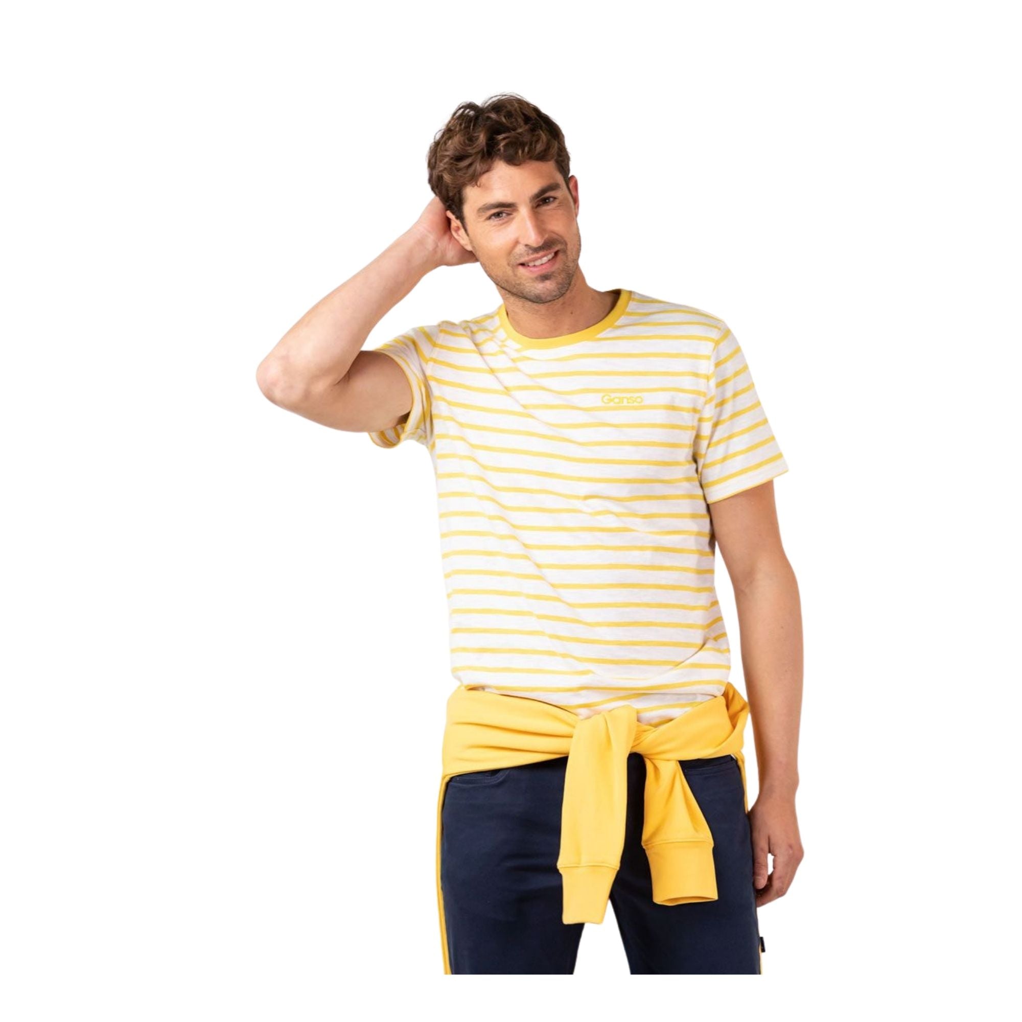 Camisetas El Ganso Hombre Raya Amarilla Fondo Blanco · imagen 3