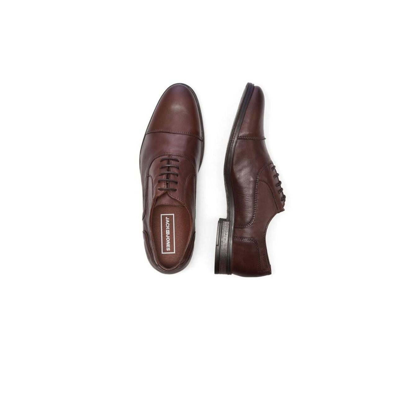 12160988Cognac Zapatos jack jones jfwdonald leather cognac noos - Medina Menswear®
