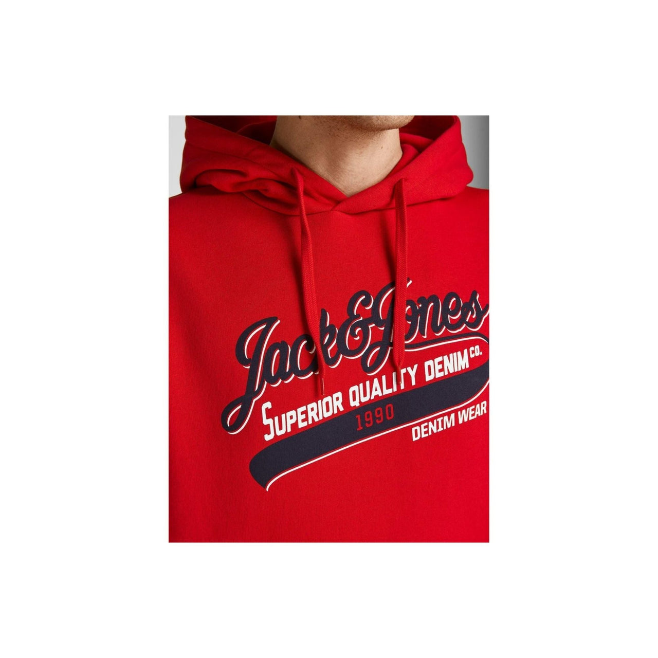 12189736TRUE RED Sudadera jack jones jjelogo sweat hood - Medina Menswear®