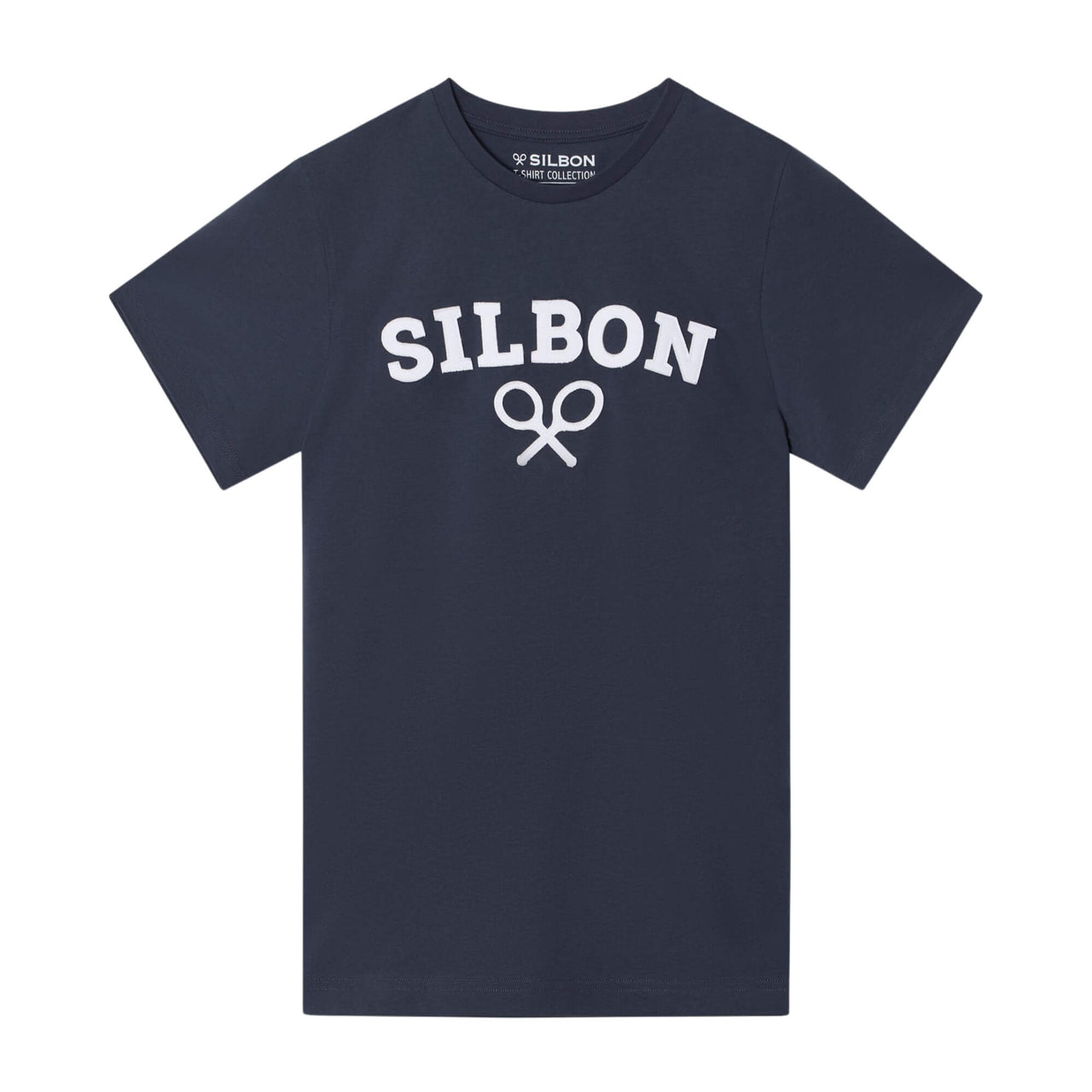 Camisetas Silbon Hombre Raqueta Media Azul Marino