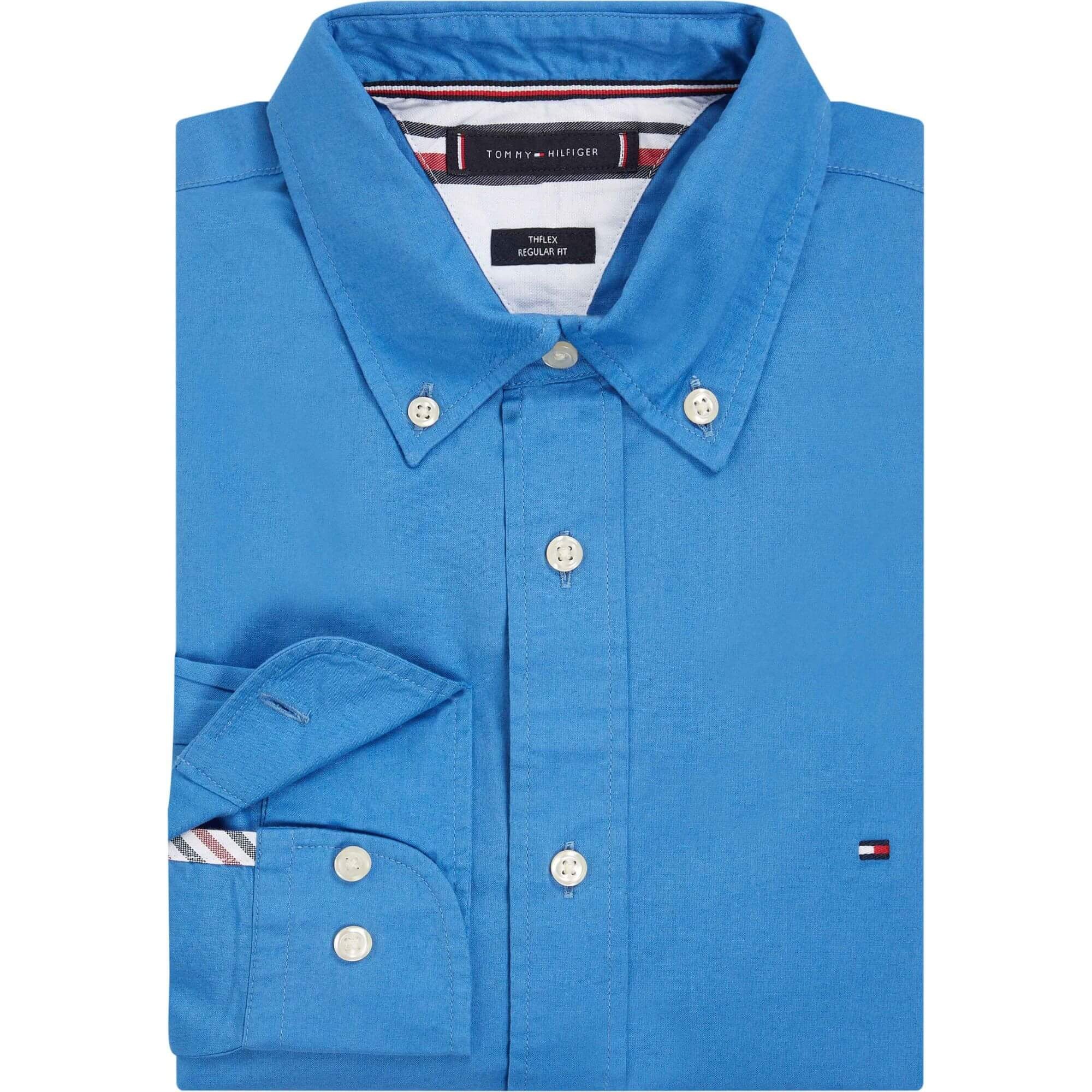 Camisas Tommy Hilfiger Hombre Flex Poplin Rf Shirt S/S · Azul marino Azul · imagen 2