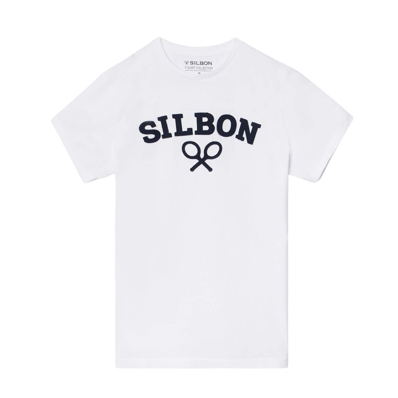 Camisetas Silbon Hombre Raqueta Media Blanca