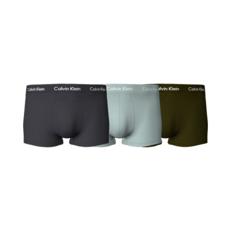 Calzoncillos Calvin Klein Hombre Low Rise Trunk 3Pk · Negro Azul marino