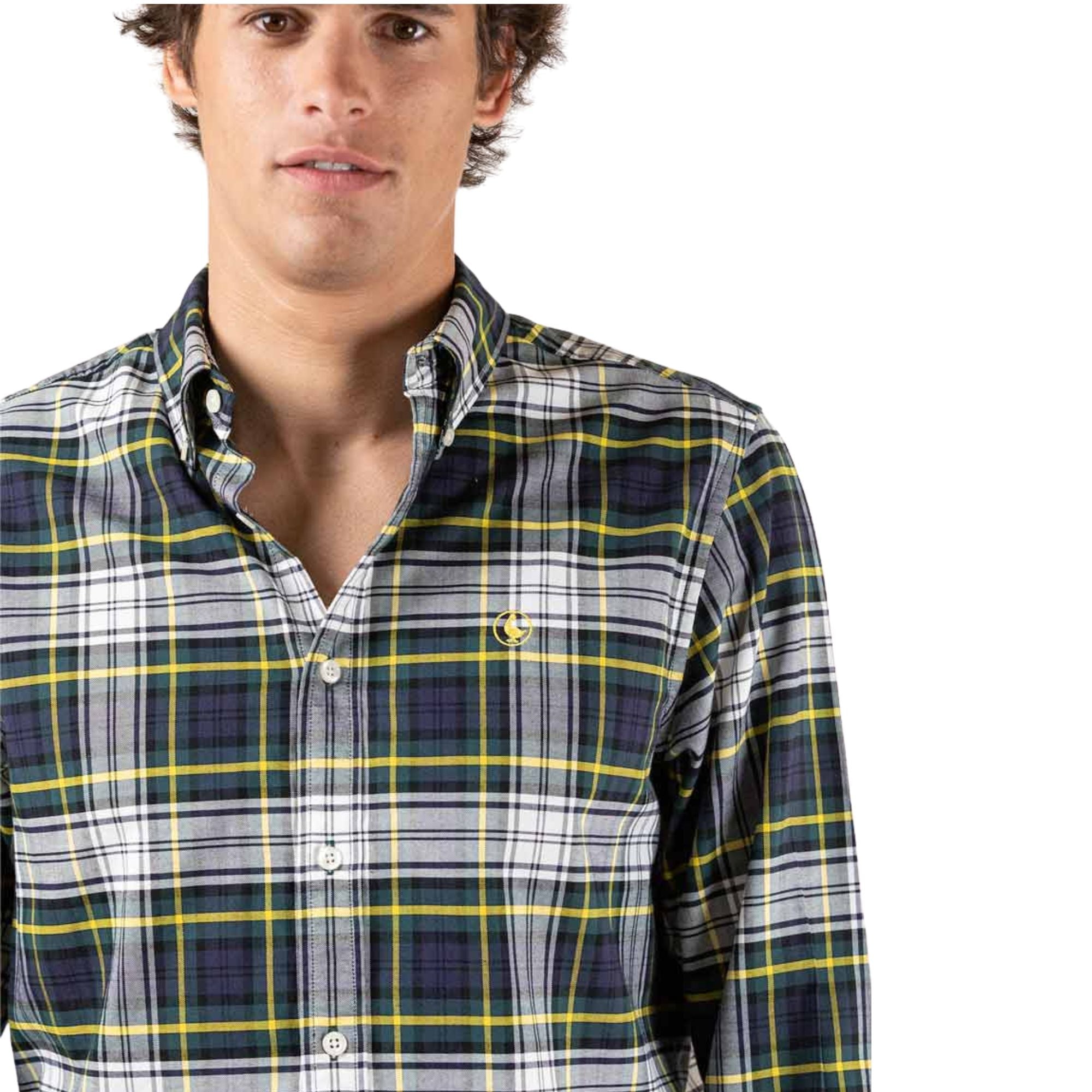 Camisas El Ganso Hombre Camisa Cuadros Tartan Marino Perfil Amarillo · imagen 2