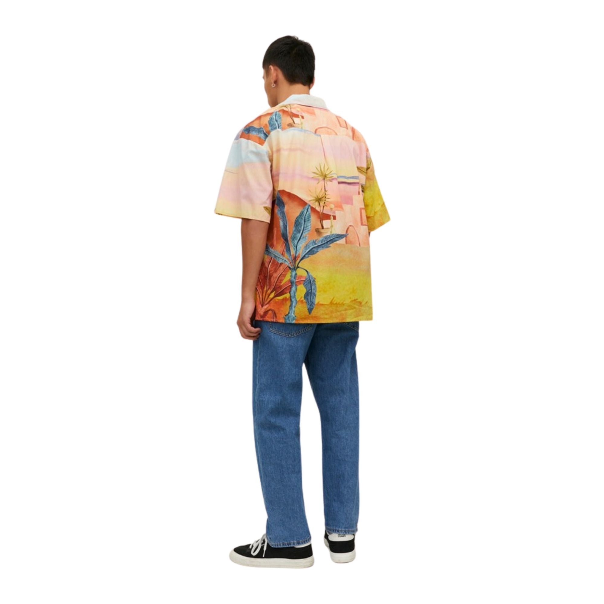 Camisas Jack And Jones Hombre Jorlandscape Shirt Ss Ln · Azul marino · imagen 3