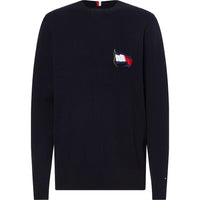 Thumbnail for MW0MW16558DW5 Jersey tommy wavy flag graphic rib sweater - Medina Menswear®