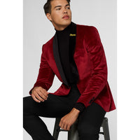 Thumbnail for ODJM-0012 Americana oppo suits dinner jacket -burgundy - Medina Menswear®