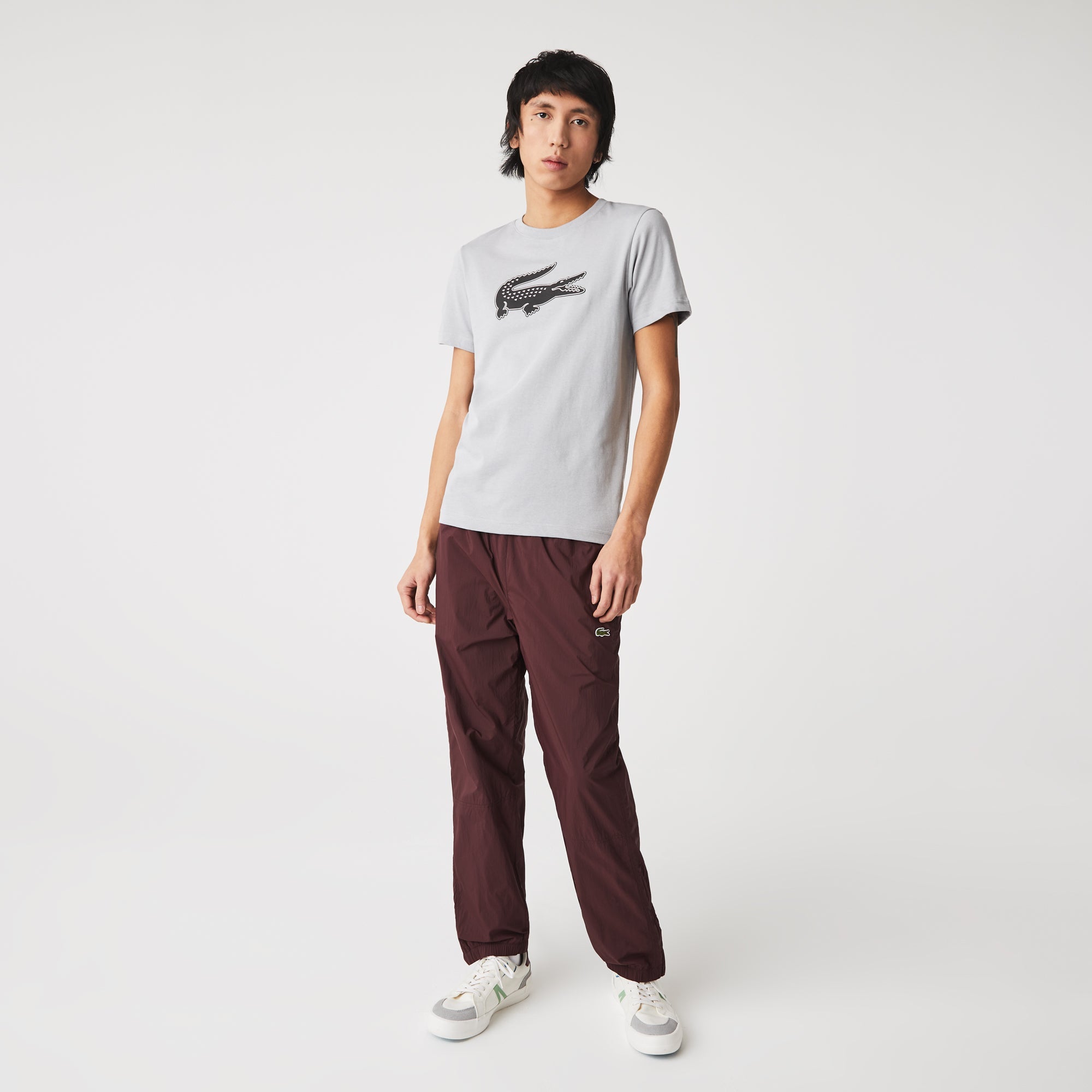 Camisetas Lacoste Hombre Th2042 - Tee-Shirt · Gris Negro · imagen 2